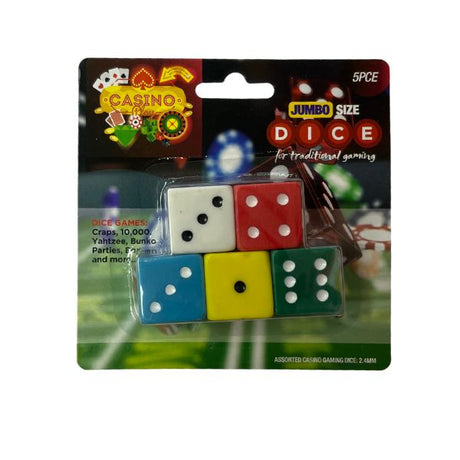 5pce Jumbo Dice Set-5 Colours image 0