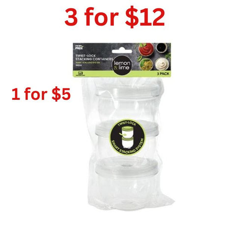 [3 for $12]TWIST-LOCK STACKING CONTAINERS3PC 260ML image 0