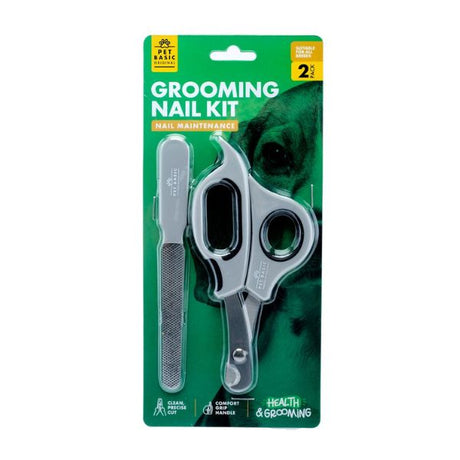 Pet Grooming Nail Kit 2pc Nail Scissors & Nail File Grey image 0