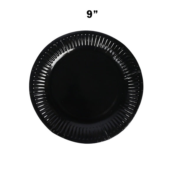 Paper Plates 9" Pk10 Black image 0