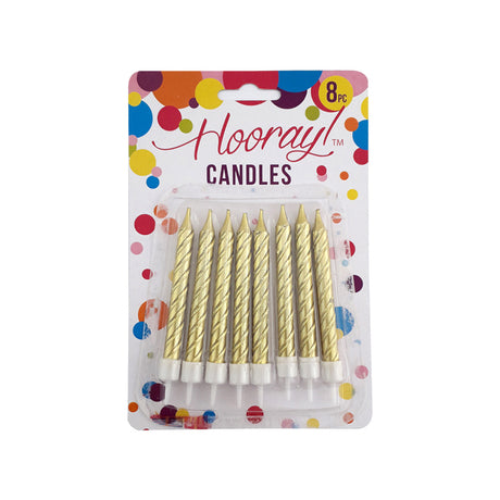 Candles Spirals Gold 7.5cm 8pc image 0