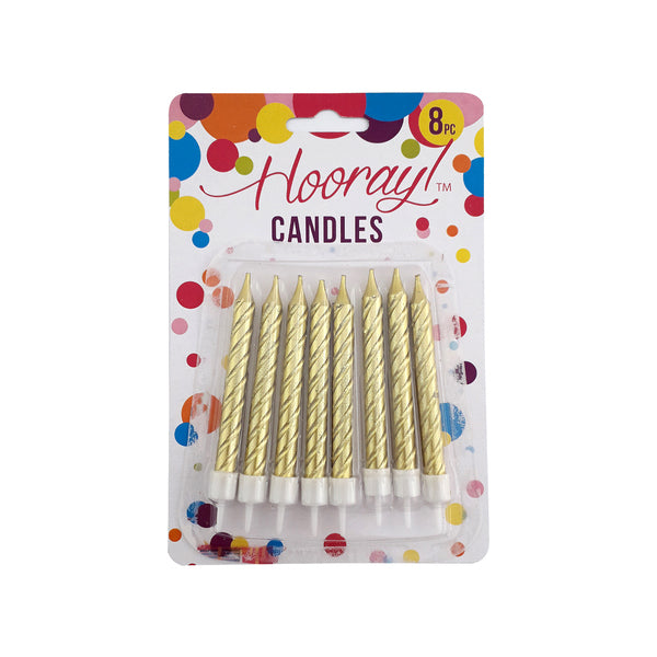 Candles Spirals Gold 7.5cm 8pc image 0