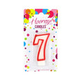 Candle Number 7 Red/White 7.5cm BC image 0