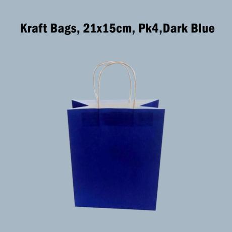 Kraft Bags 21x15x8cm PK4 Dark Blue image 0