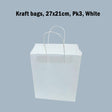 Kraft bags, 27x21cm, Pk3, White image 0