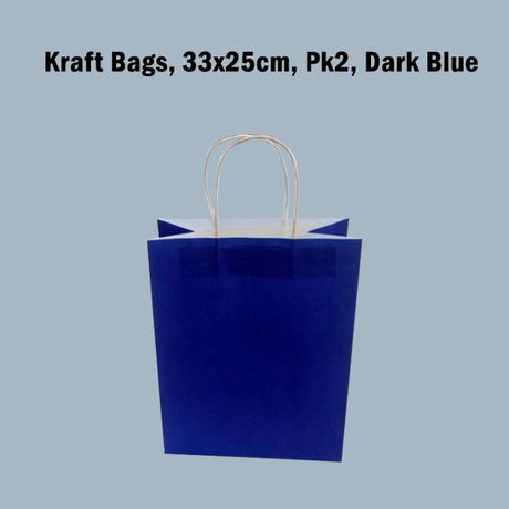 Kraft Bags, 33x25cm, Pk2, Dark Blue image 0