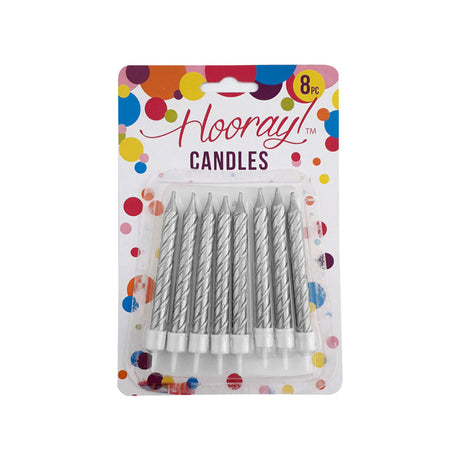 Candles Spirals Silver 7.5cm 8pc image 0