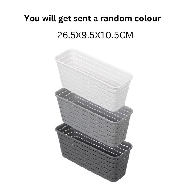 WOVEN BASKET 26.5X9.5X10.5CM 3 ASSTD image 0