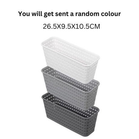 WOVEN BASKET 26.5X9.5X10.5CM 3 ASSTD image 0