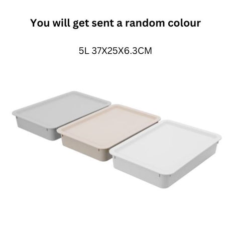 TIDY STORAGE BOX LIDDED 5L 37X25X6.3CM 3 ASSTD image 0