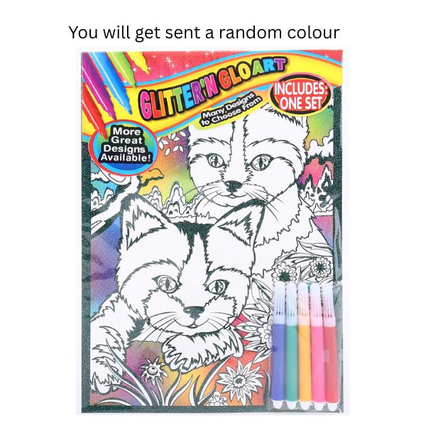 Glitter Colour Art Set with 4 Markers 4 Assorted Designs image 2