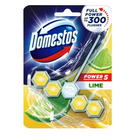 DOMESTOS 55g POWER 5 TOILET BLOCK LIME image 0