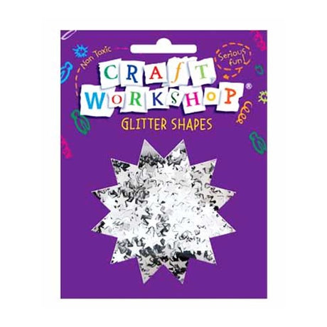 Glitter Shape Craft Star Silvr 35g image 0