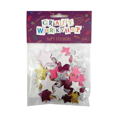 Craft Soft Sticker Stars 66pc 3 sizes image 0