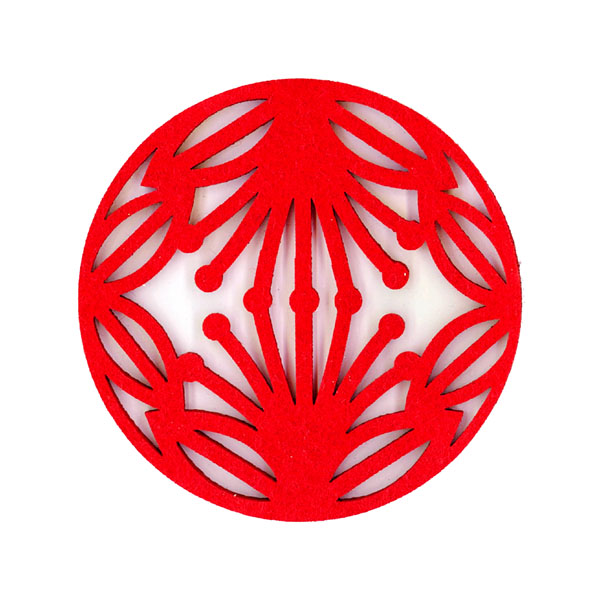 NZ RPET Felt Coaster Pōhutukawa 4pc image 1