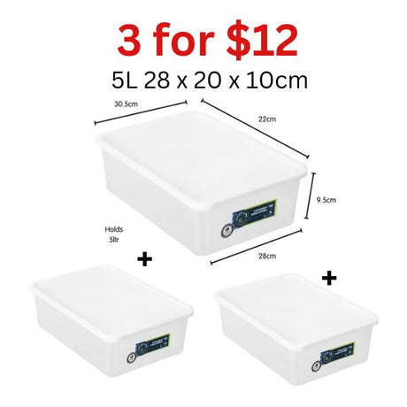[3 for $12] 5LT RECT FOOD STORER image 0