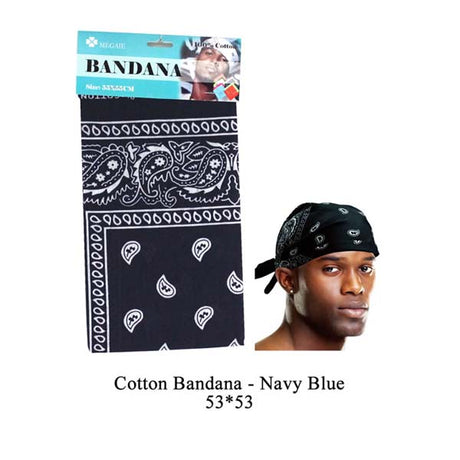 Cotton Bandana -Navy Blue image 0