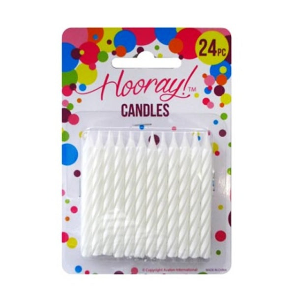 Candles White Spirals 6cm x 24pc image 0