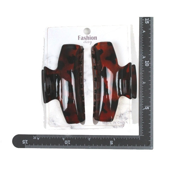 Hair Clip Large 2PC - Type E Brown image 0
