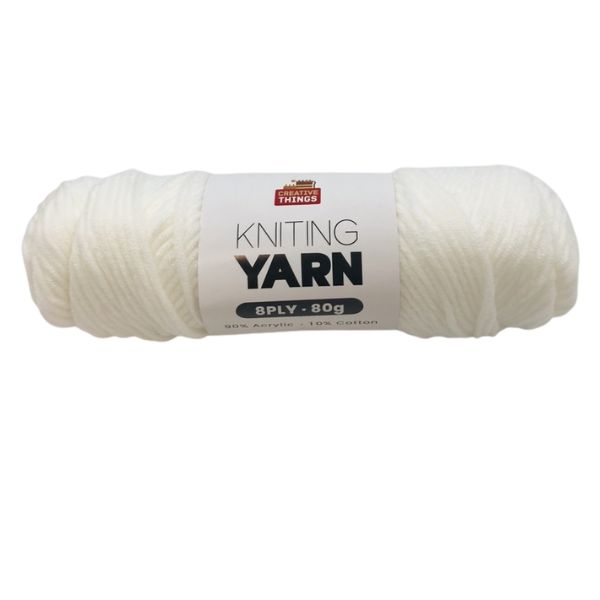 8PLY KNITTING YARN - 80G(WHITE) image 0
