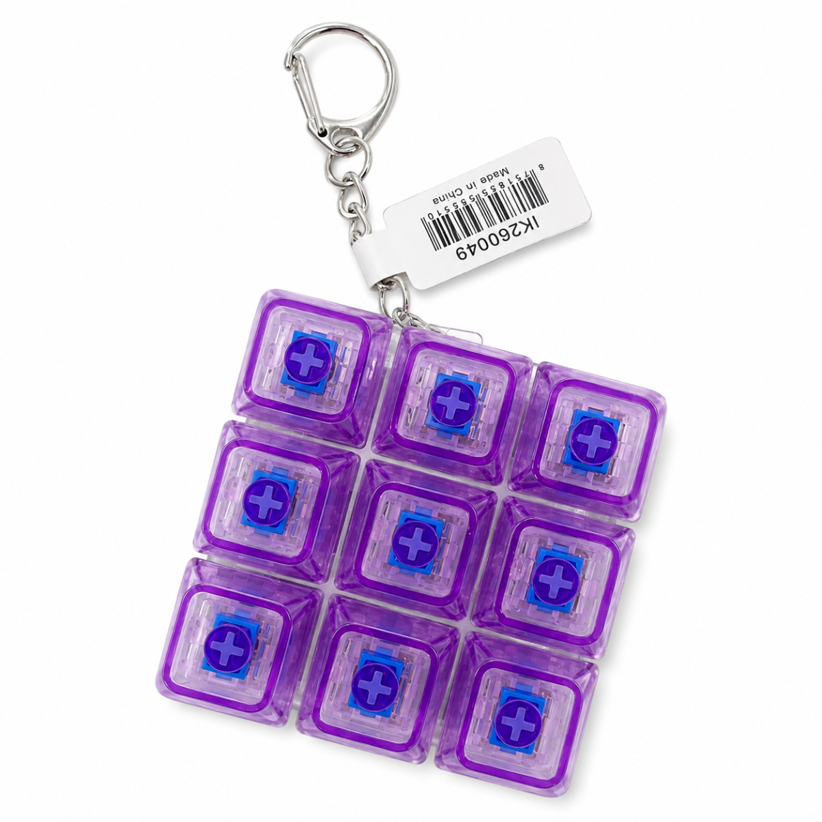 9 Keycap Fidget Keychain - Clear