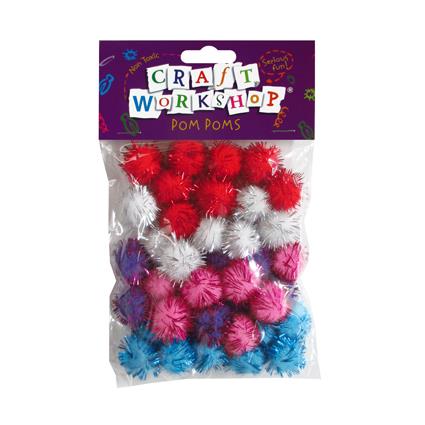 Craft Pom Poms Glitter 20mm x 38pc image 0