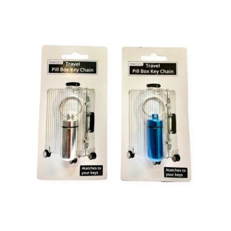 Maxcare Aluminium Travel Pill Box Key Chain image 0