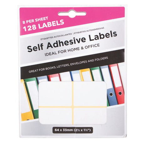 Adhesive Labels 64 X 33mm 128pk image 0