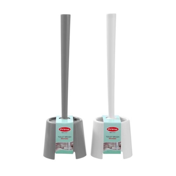 PRIME ESSENTIALS TOILET BRUSH W/HOLDER image 0