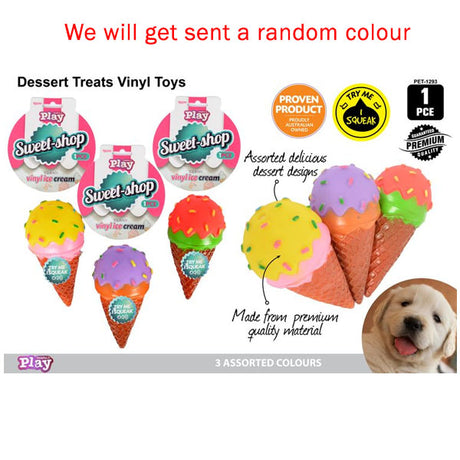 1pce Vinyl Ice Cream 15cm 3Col Asst image 0