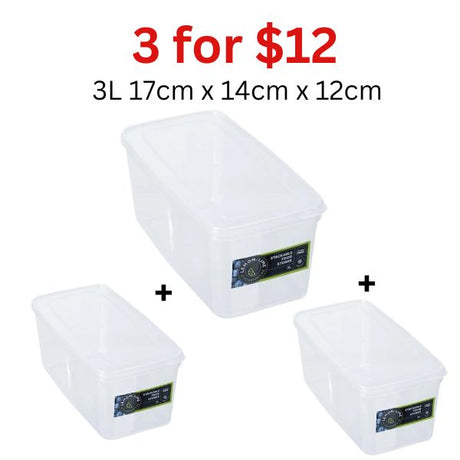 [3 for $12] 3LT RECT FOOD CONTAINER image 0