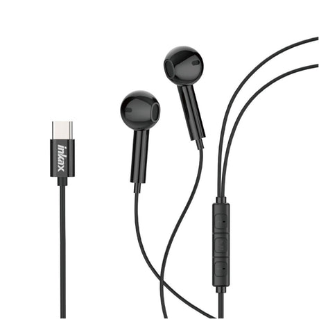 Inkax Half In-ear Wired Headphones AE-01D Type-C 1.2m Black