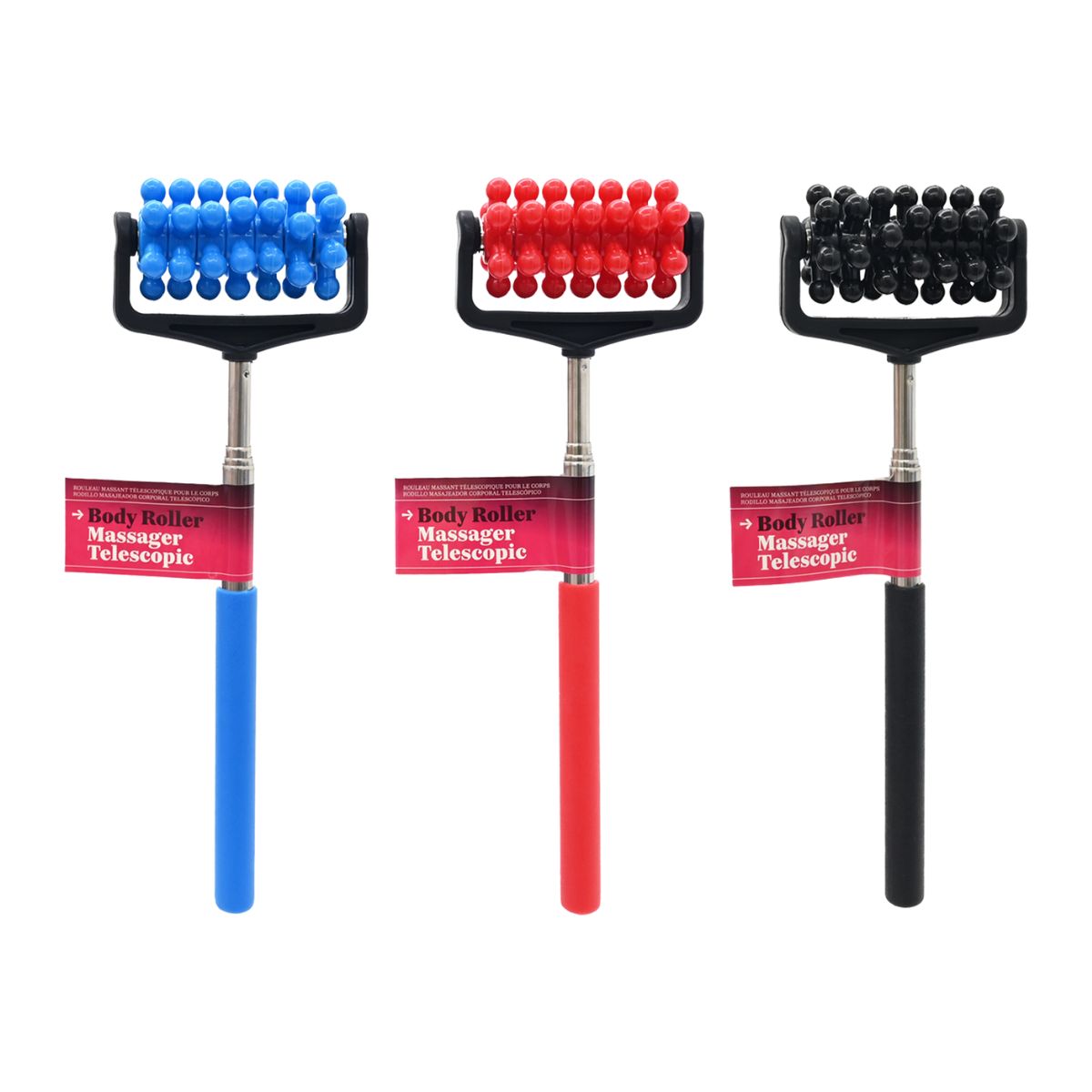Body Roller Massager Telescopic 22-59cm 3 Assorted