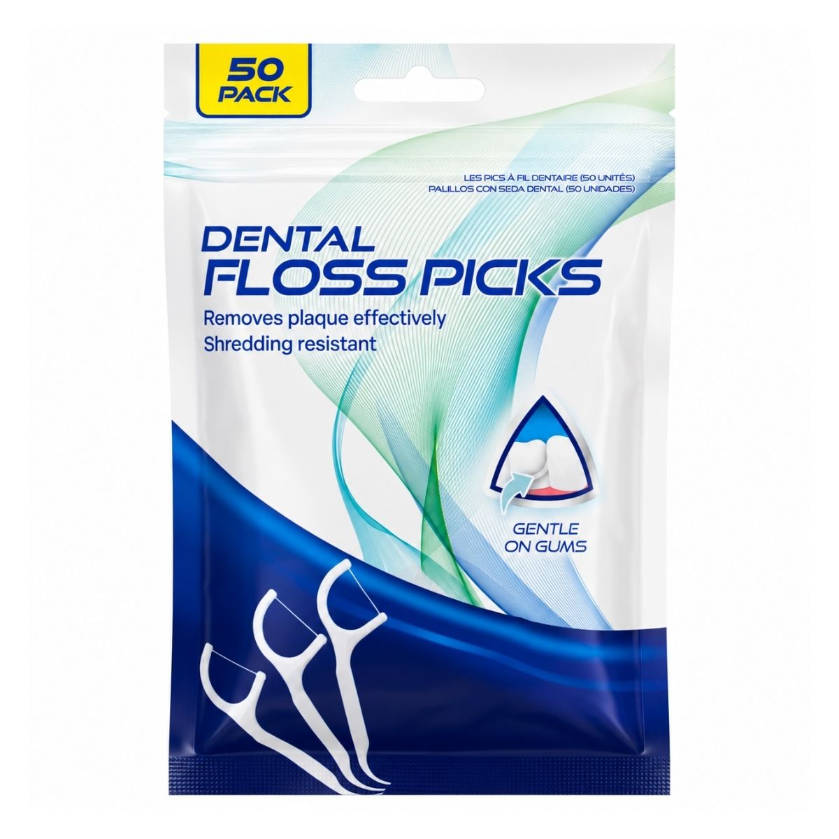 Dental Floss Pick 50pk 3 Assorted
