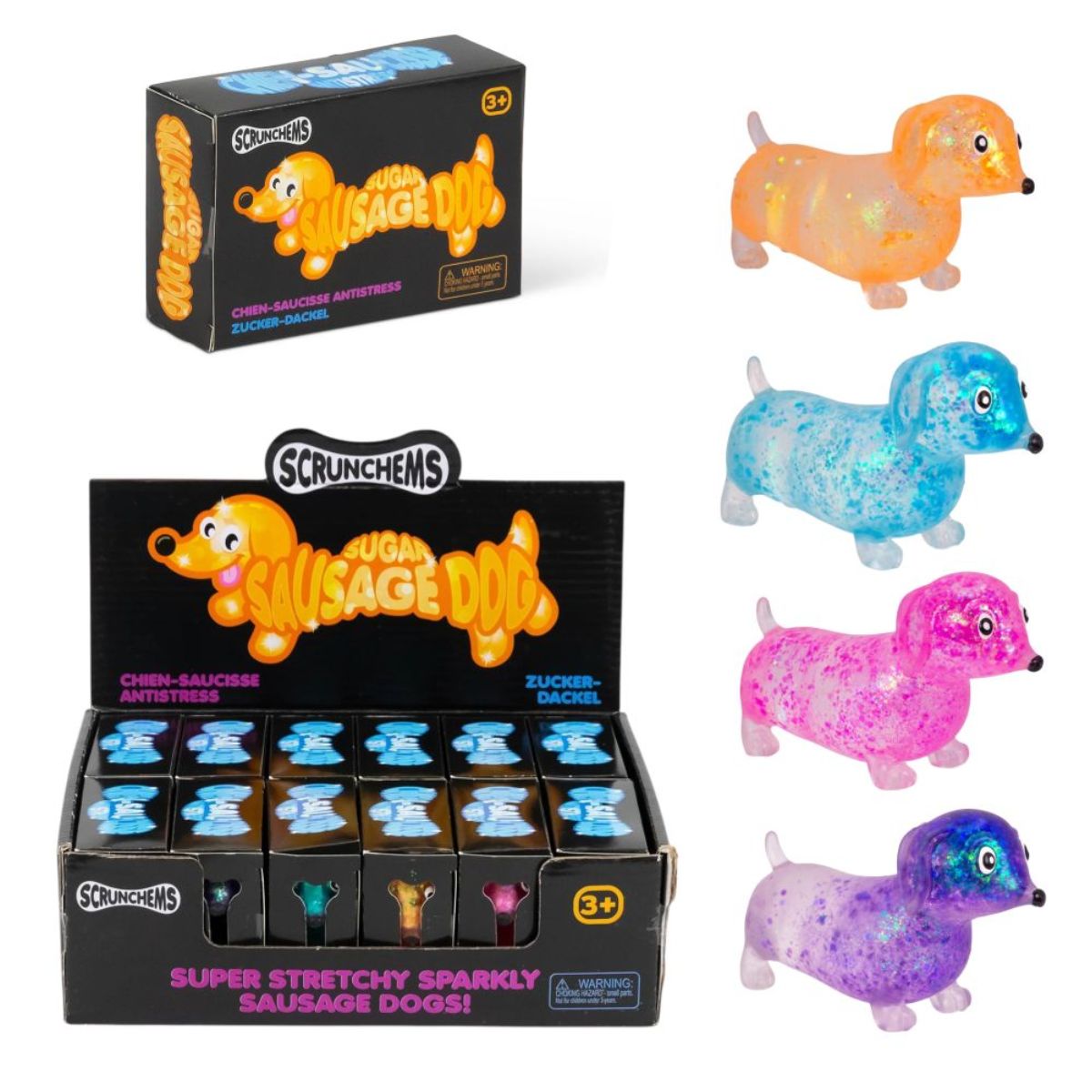 Scrunchems Sugar Sausage Dog 4asst