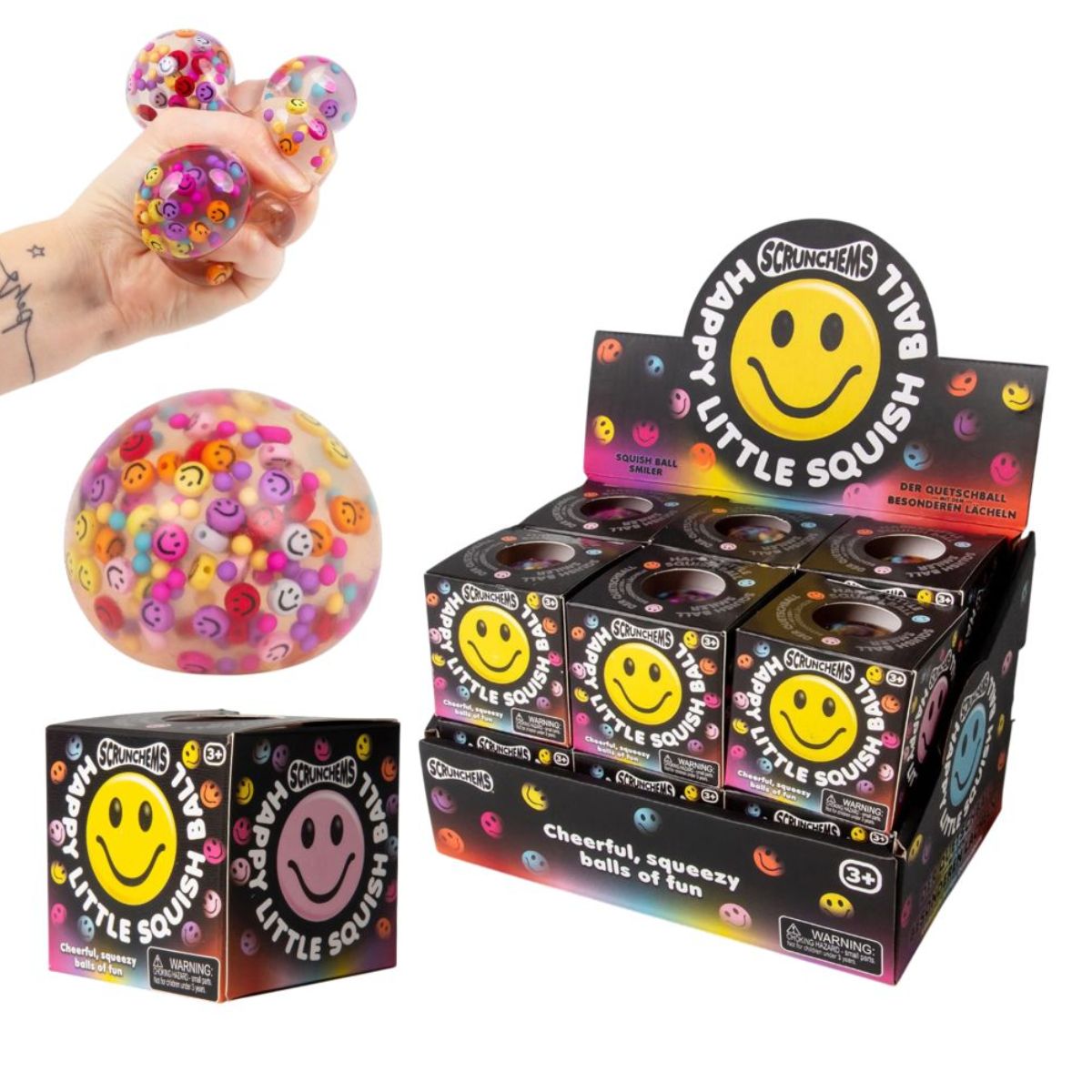 Scrunchems The Happy Little Squish Ball 6cm – Smiley Face Fidget Toy