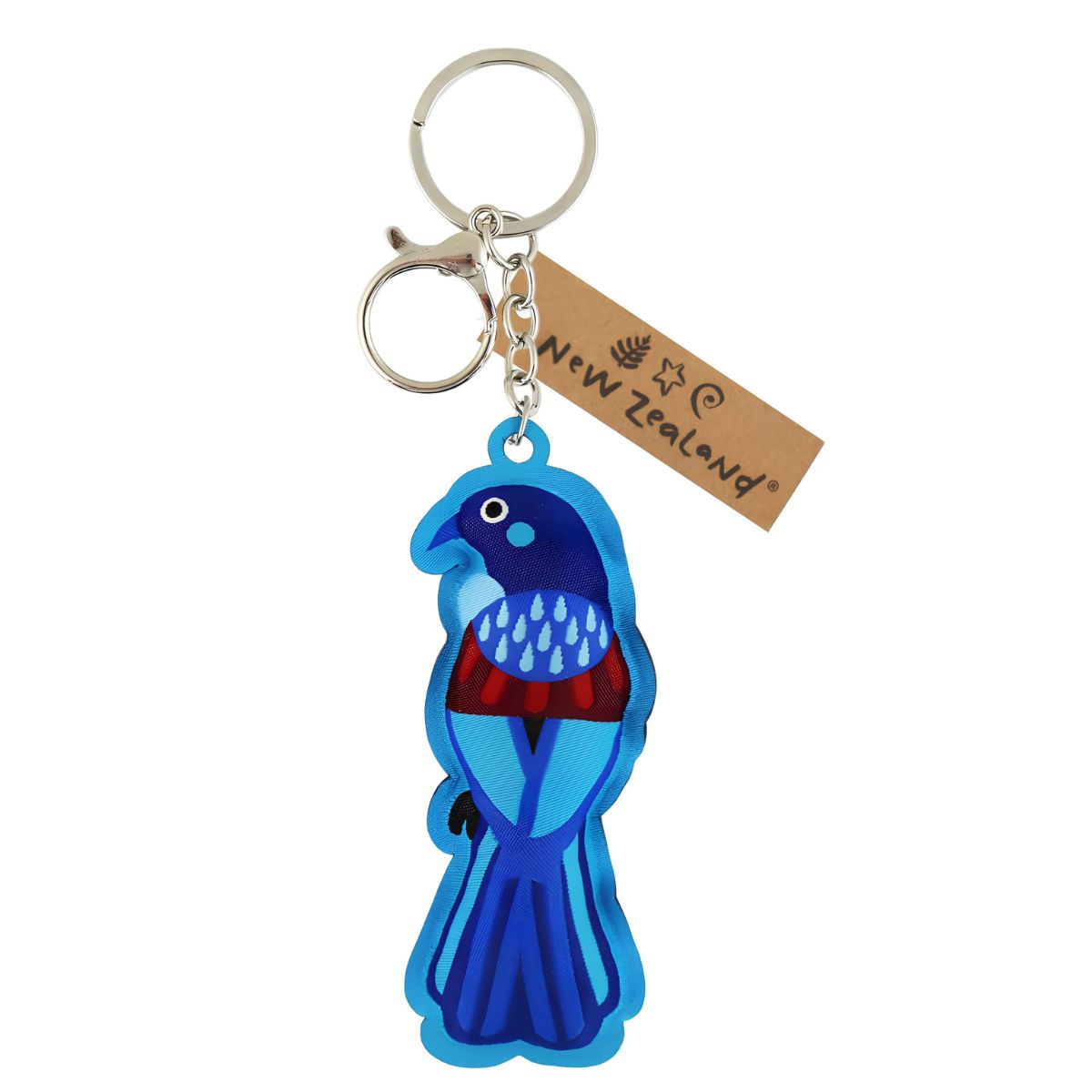 Keyring w/Clip Woven Puffy NZ Tui 7cm