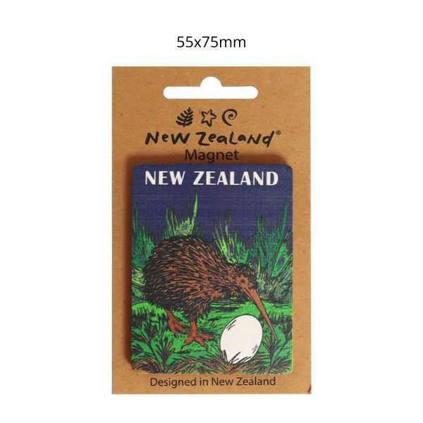 Magnet NZ Kiwi Bird w/Egg 55x75mm B/C
