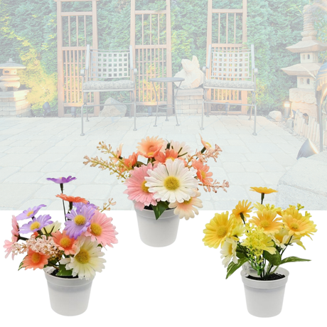 Artificial Daisy in Pot 14cm – Assorted