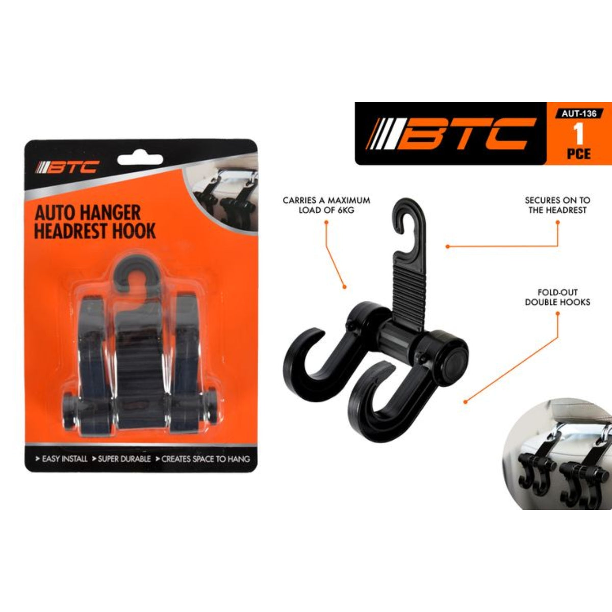 Auto Seat Hook – Car Storage Organizer