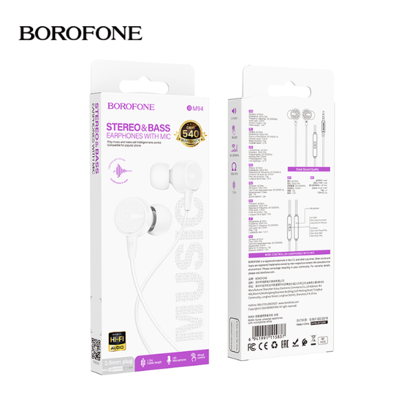 Sonar universal earphones with microphone_WHITE