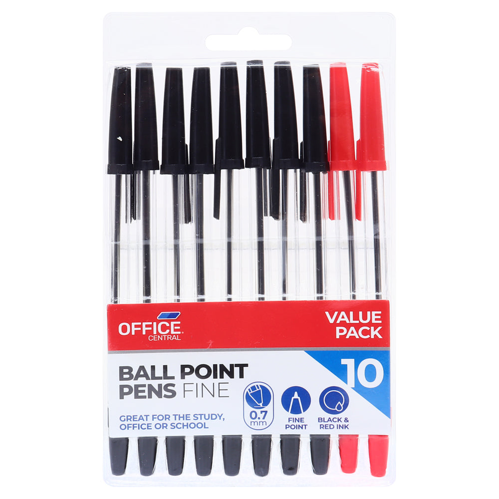 Ballpoint Pens 10pk – Black & Red