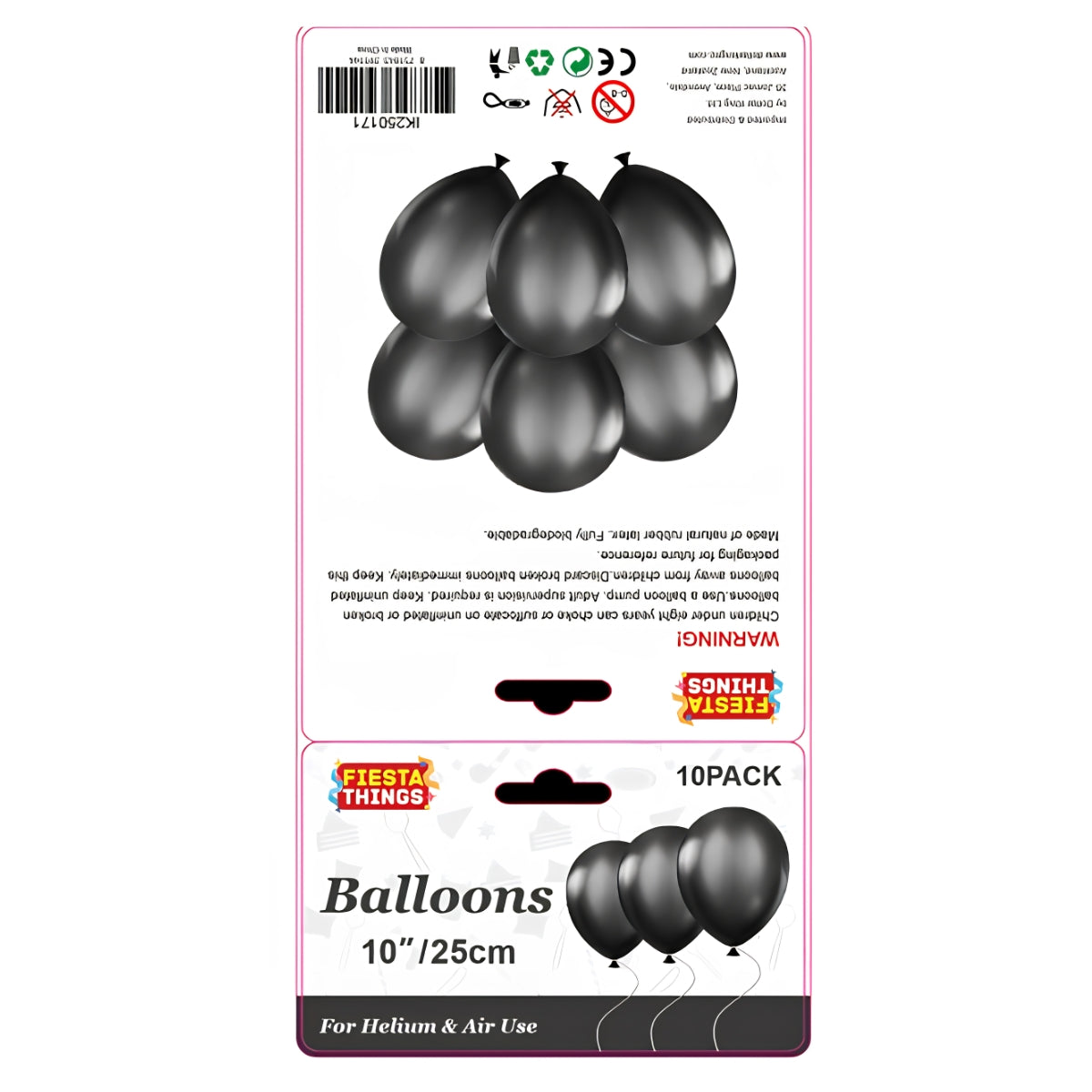 Black Balloons 10 Pack – Metallic Party Decoration