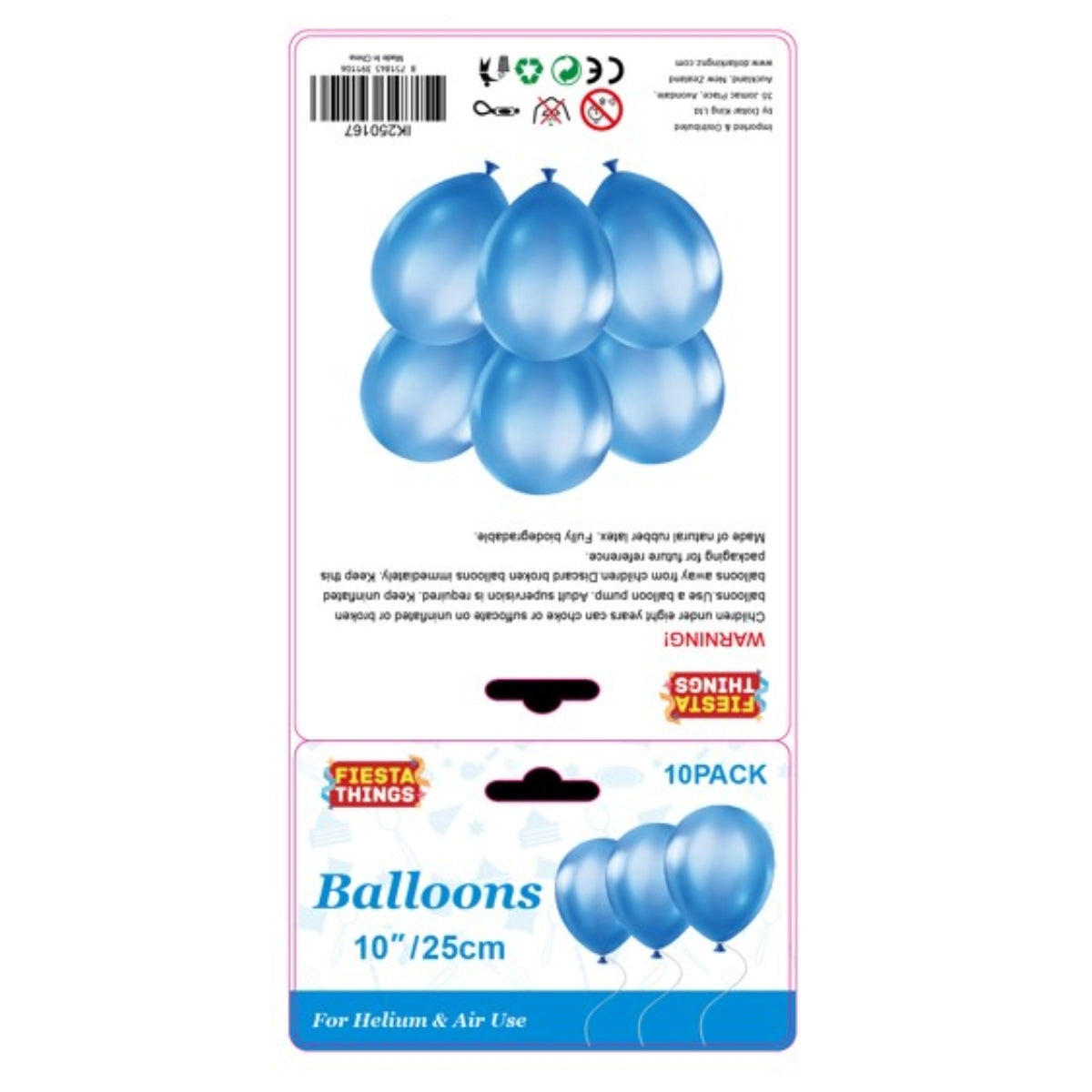 Blue Balloons 10 Pack – Metallic Party Decoration