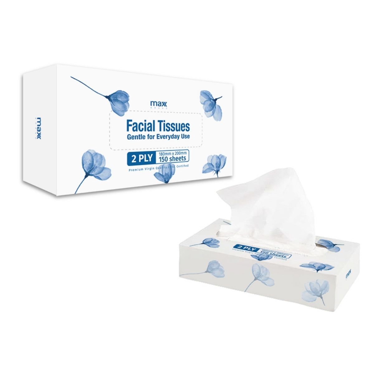 Boxed Facial Tissue 200*180mm x150sheets