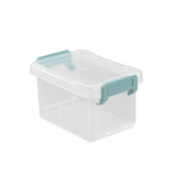 Boxsweden 9-pack mini clear storage boxes stacked with craft supplies