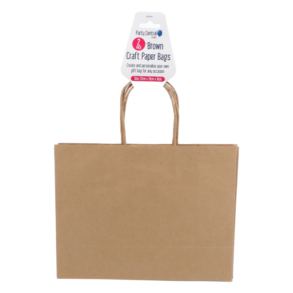 Brown Kraft Paper Bags 2pk – 27x21cm