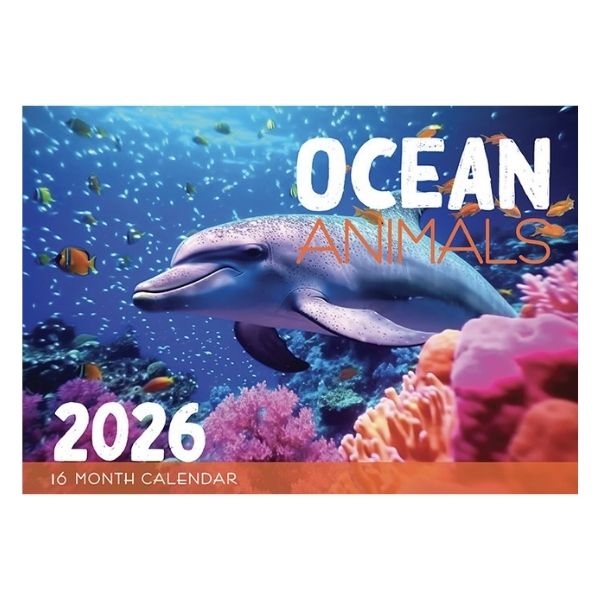 CALENDAR RECTANGLE OCEAN ANIMAL FSC MIX 2026