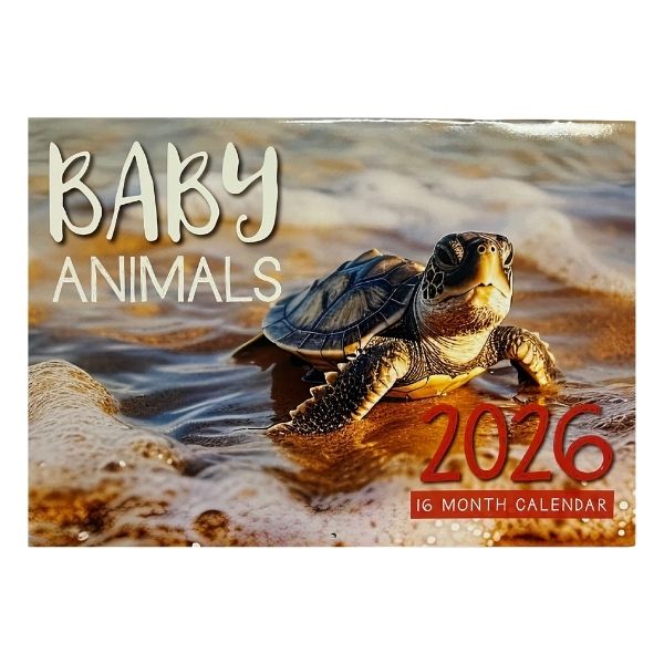 CALENDAR RECTANGLE BABY ANIMALS FSC MIX 2026