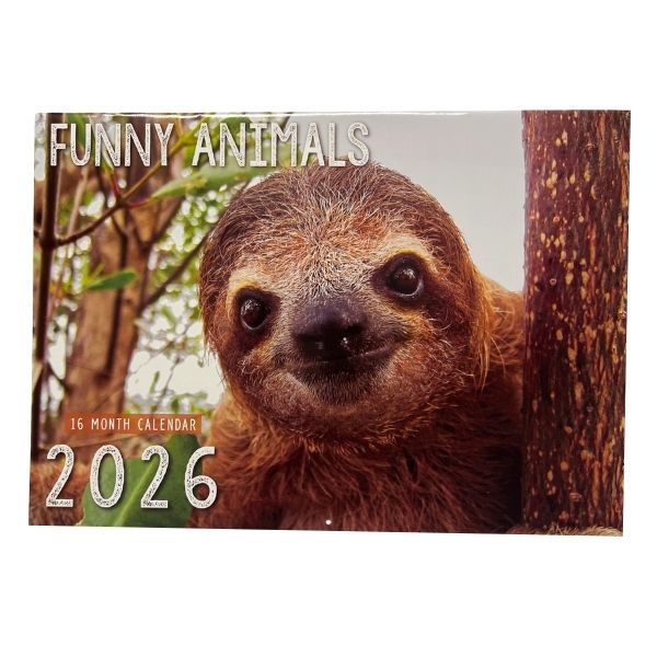 CALENDAR RECTANGLE FUNNY ANIMALS FSC MIX 2026